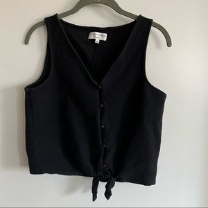 Texture & Thread by Madewell - Button-up Tie tank - Black - Size Large